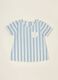 Blue striped pure cotton baby top_0