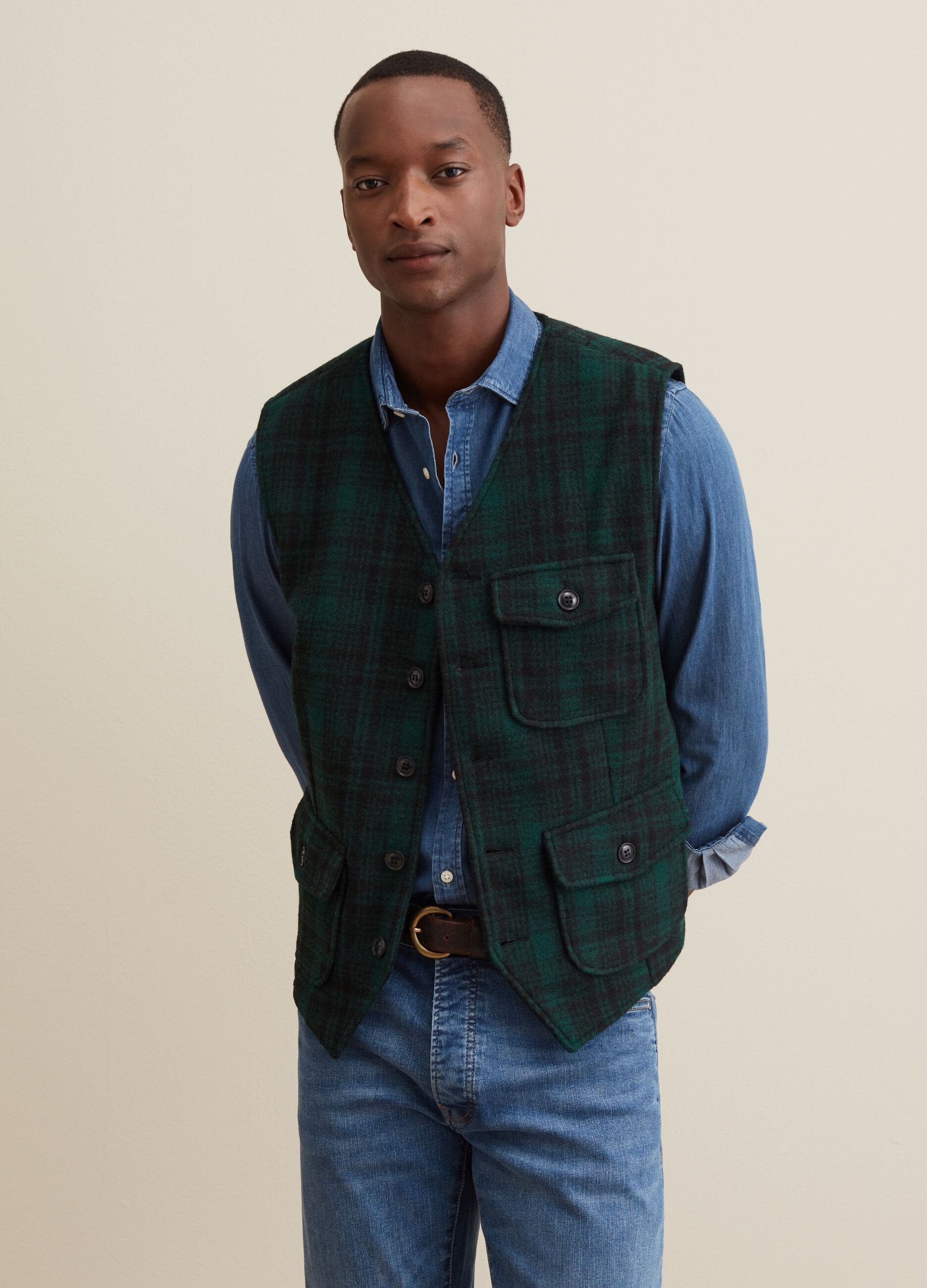 Gilet in panno fantasia check_3