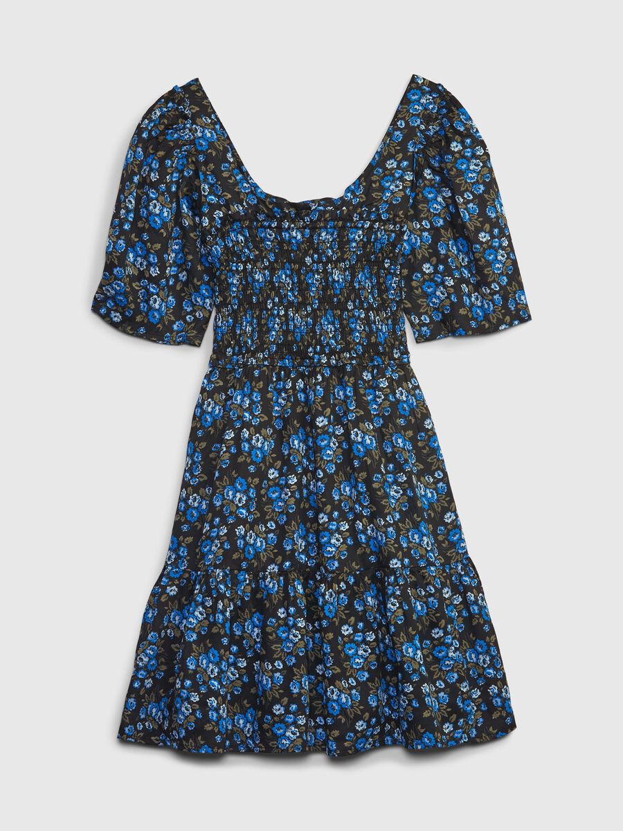 Short floral dress with puff sleeves_5