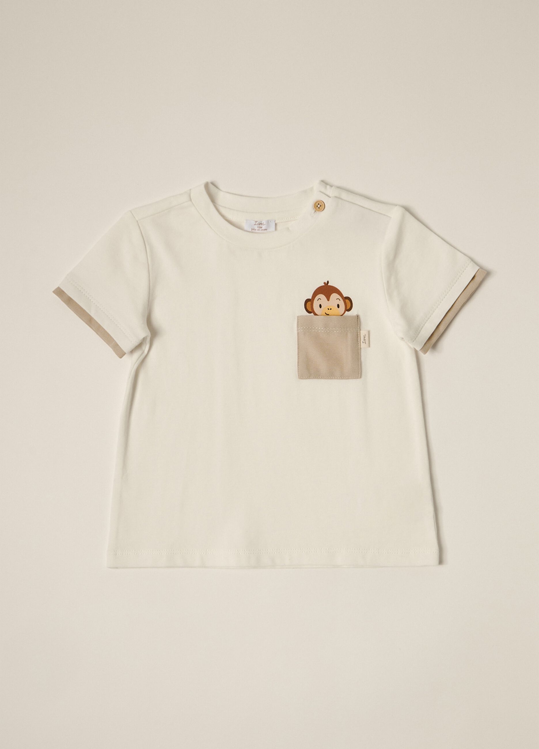 IANA newborn boy T-shirt in stretch cotton jersey