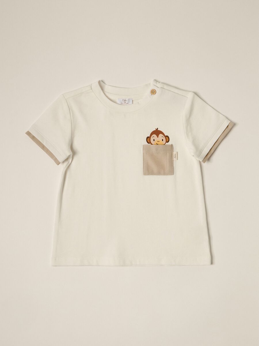 IANA newborn boy T-shirt in stretch cotton jersey_0
