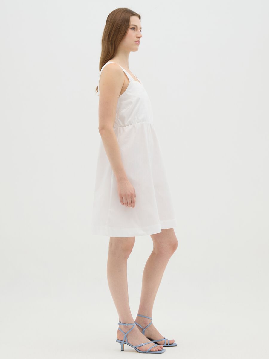Women's pure white cotton dress regular fit_1