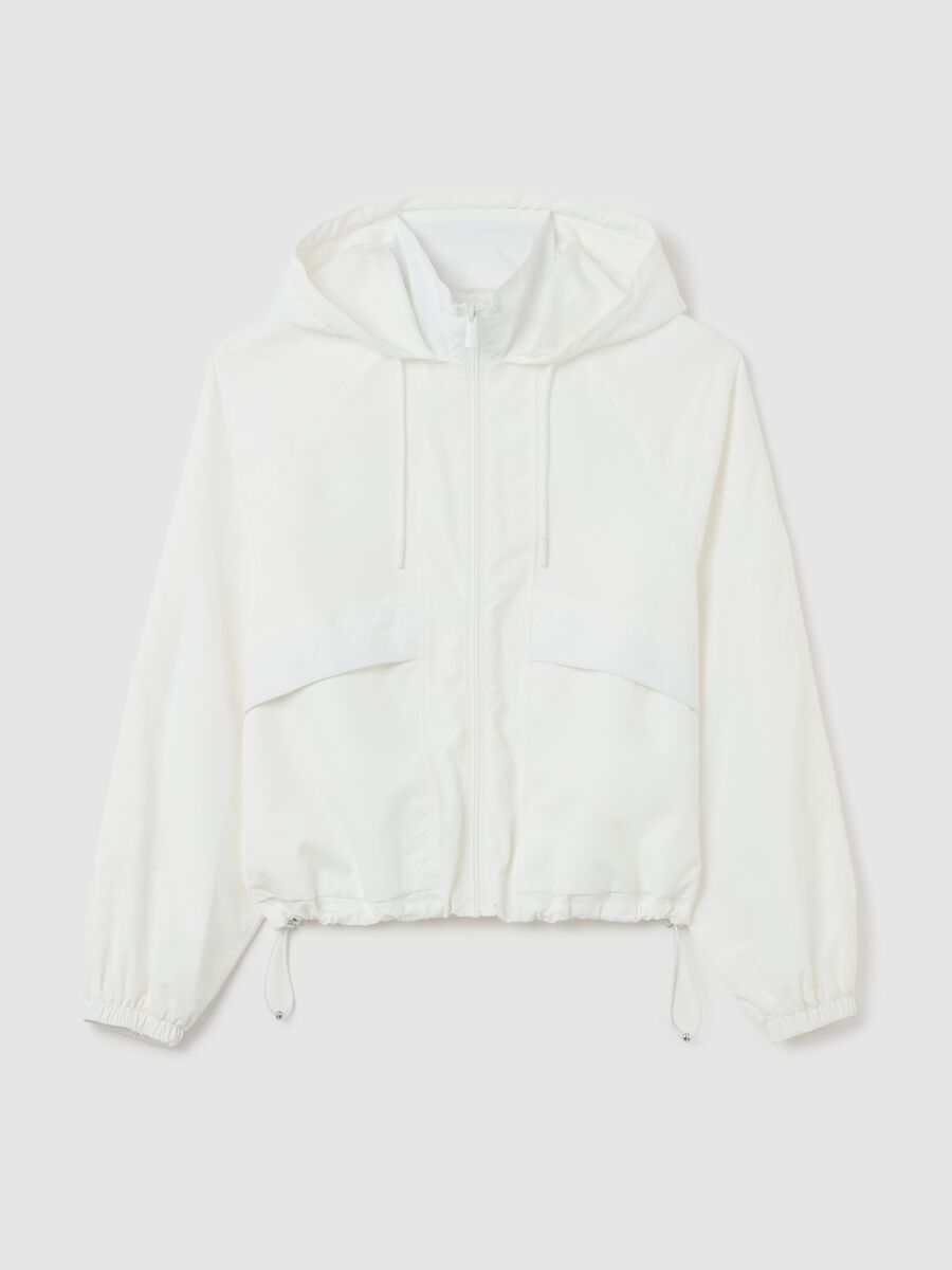 Full-zip sweatshirt in nylon with hood_4