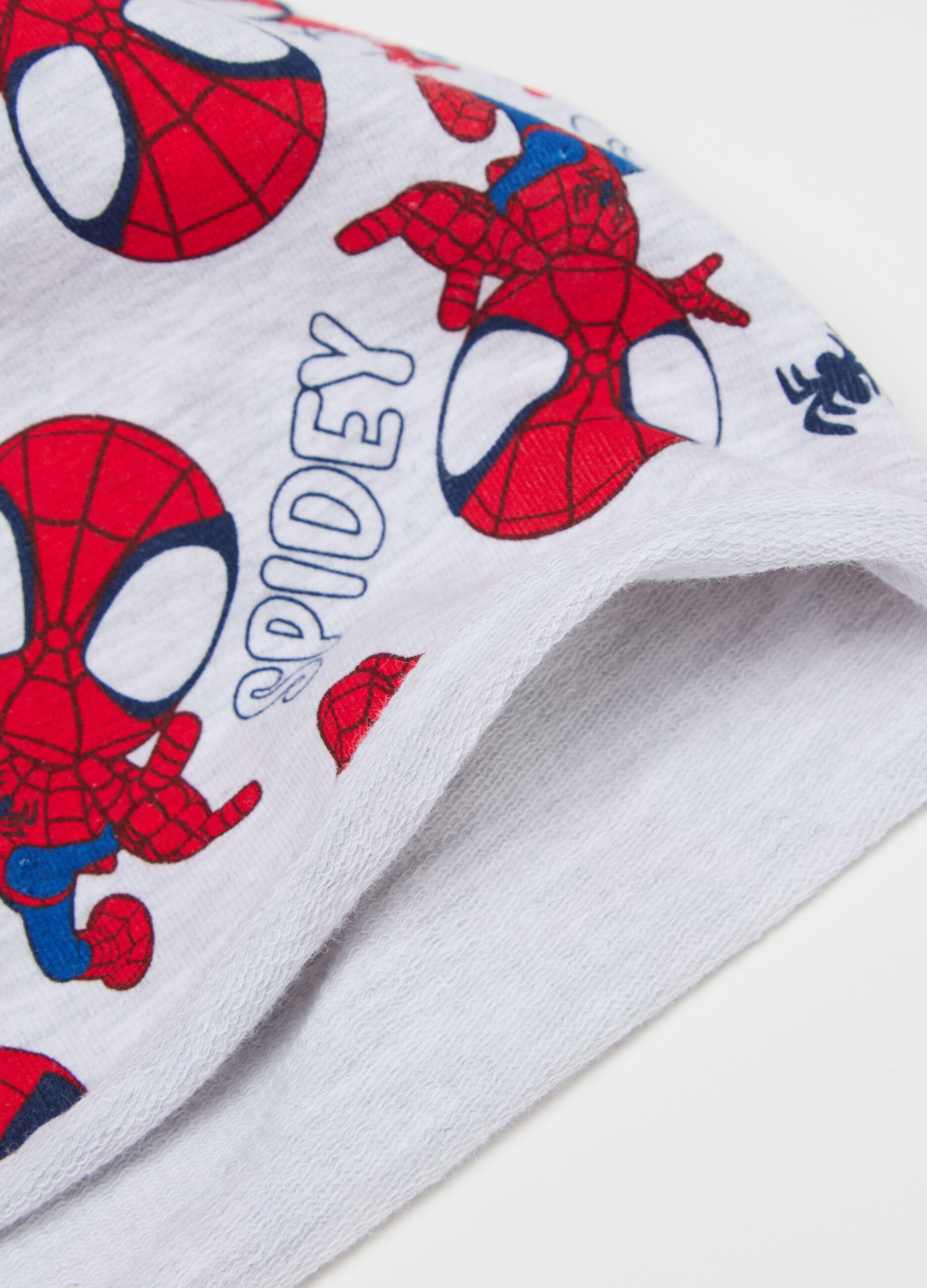 French terry hat with Spidey print