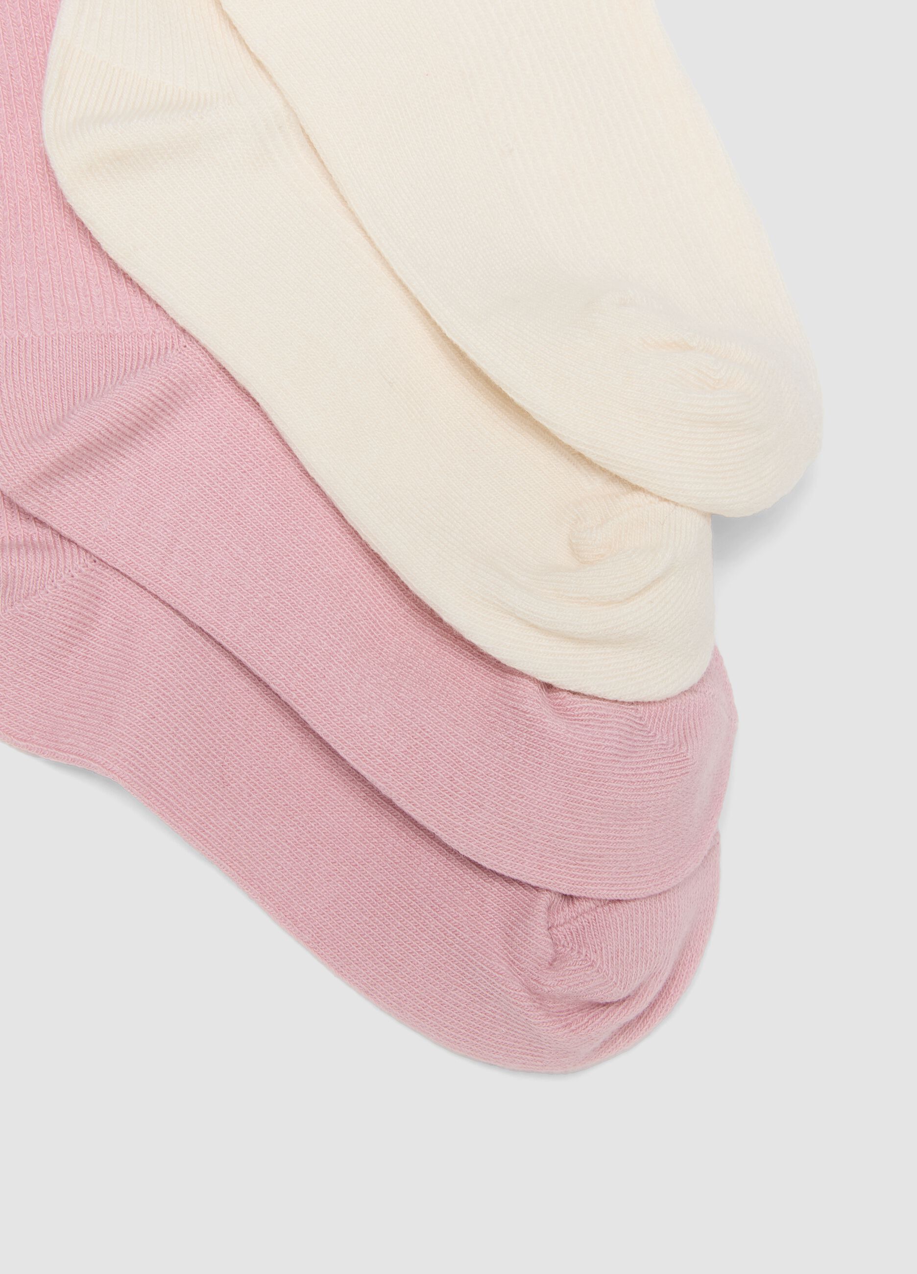 Tripack di calze midi rosa in cotone organico elasticizzato