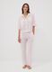 Pigiama rosa in pura viscosa con scollo a V a righe regular fit_0