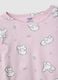 Pigiama in puro cotone rosa regular fit con stampe per bambine_2