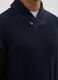 Maglione blu con collo a scialle regular fit_3