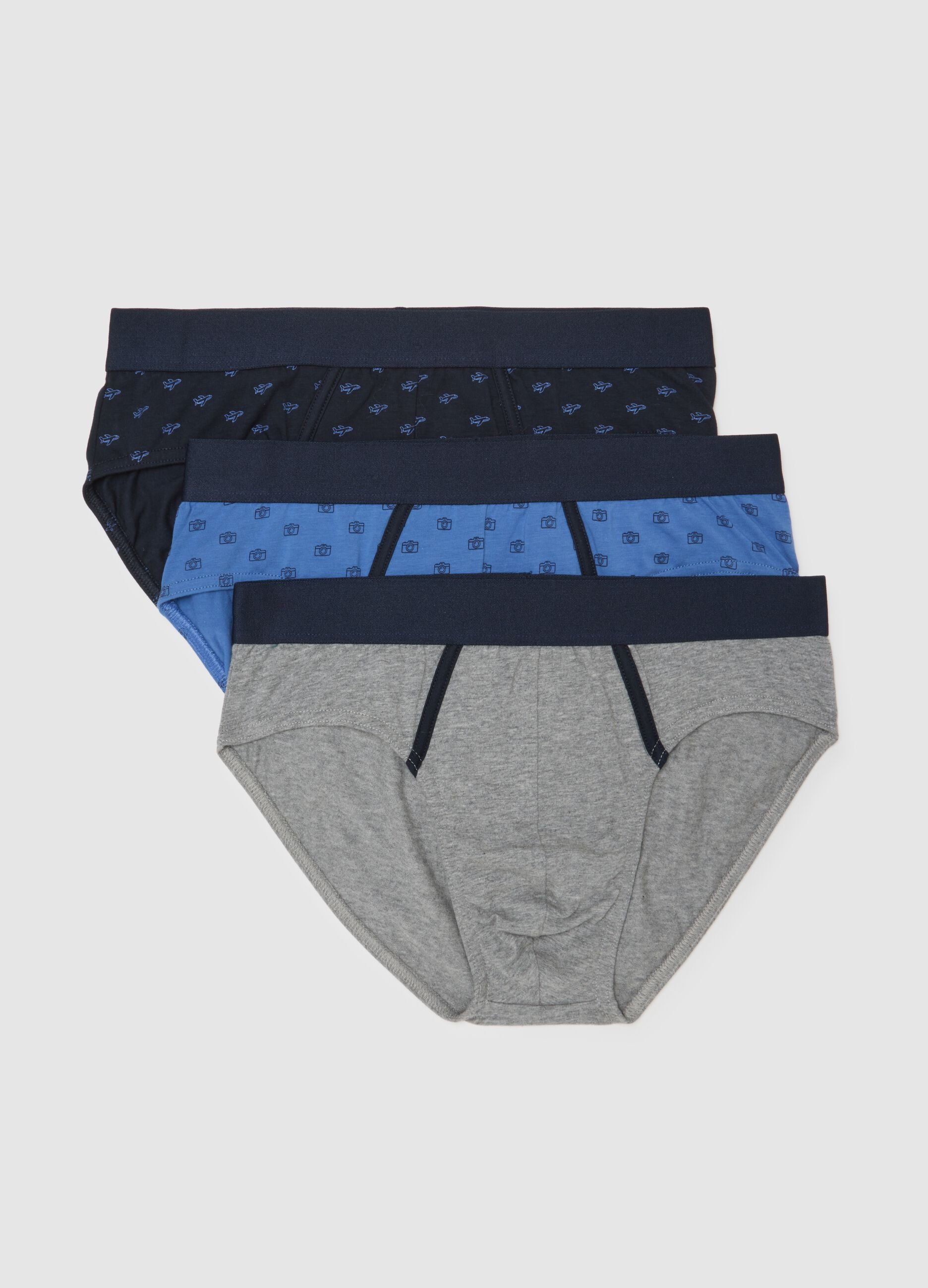 Set of Regular Fit Multicolour Cotton Briefs