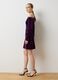 Purple velvet slim fit dress with draping_0