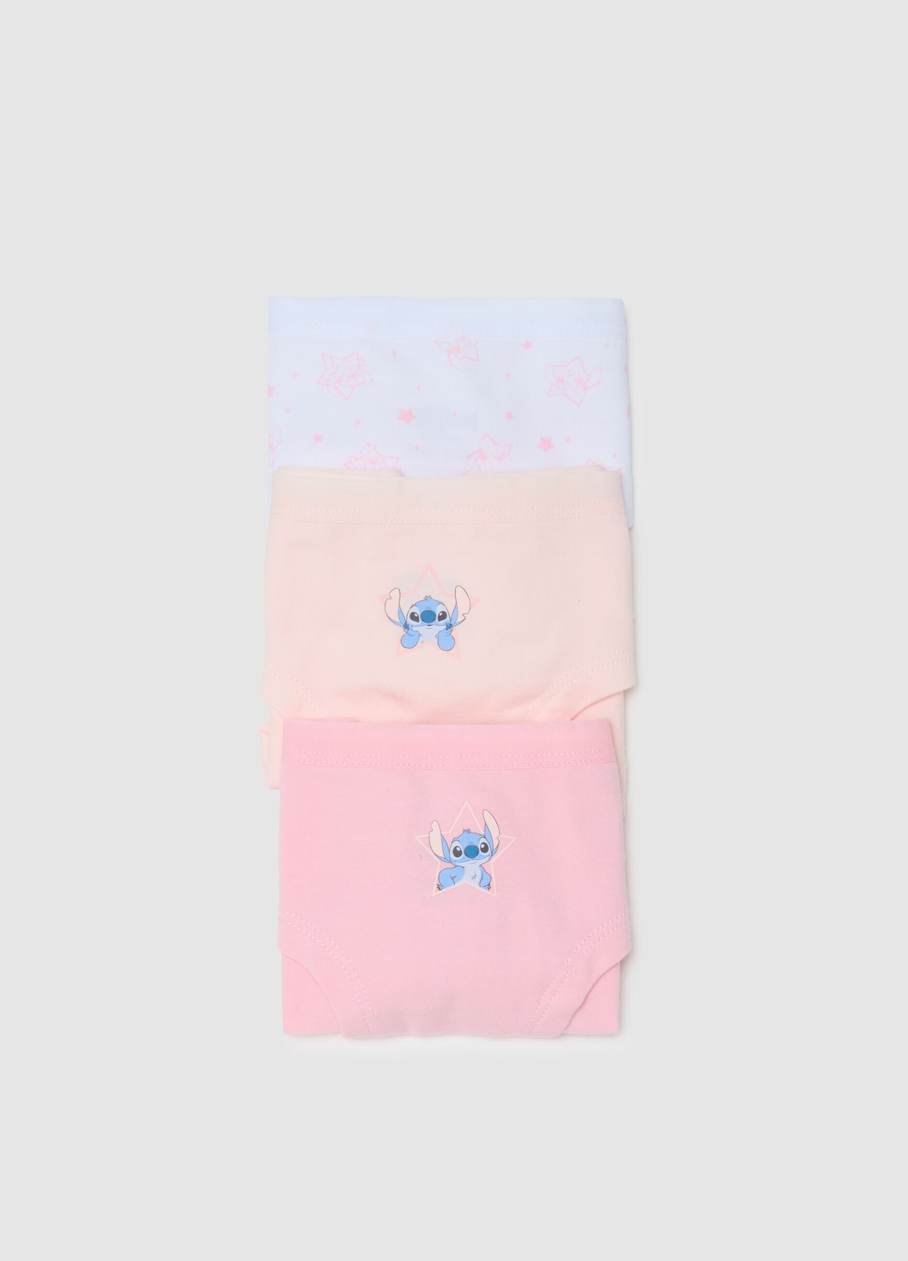 Tripack of multicolored elastic cotton girls' briefs regular fit