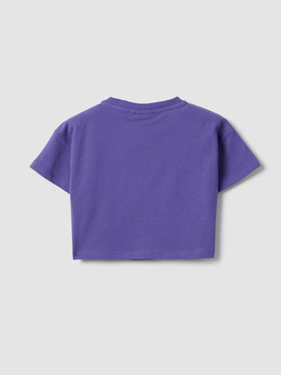 Girls' Stretch Cotton Purple Boxy Fit Lakers T-shirt_1