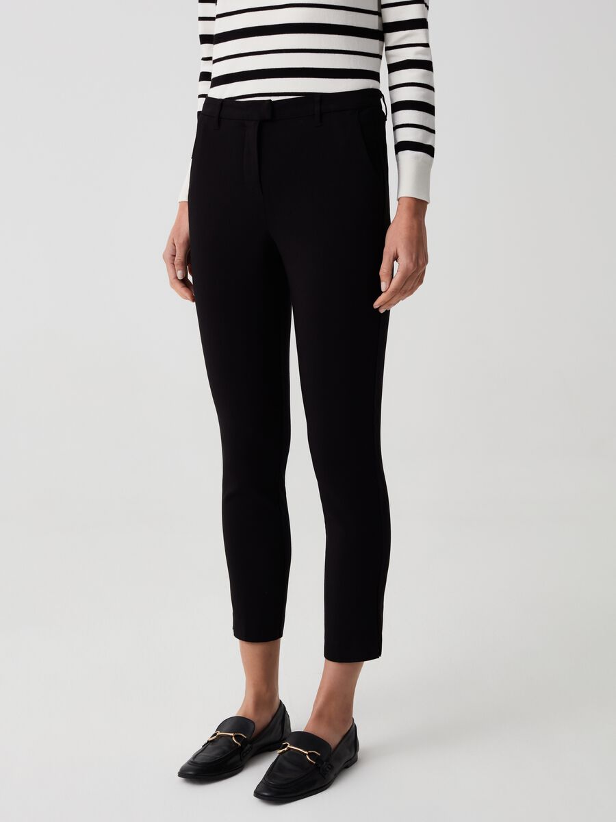 Cropped cotton chinos_1