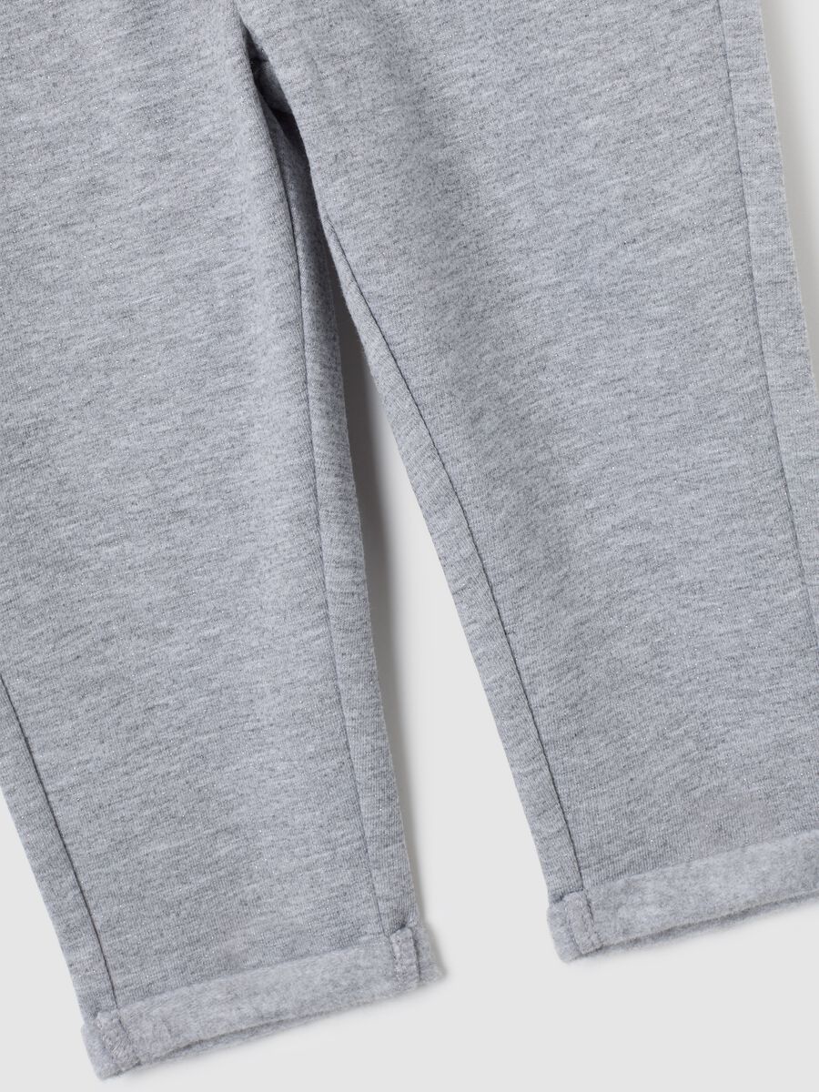 Pantaloni da bimba in cotone elasticizzato grigi regular fit_3