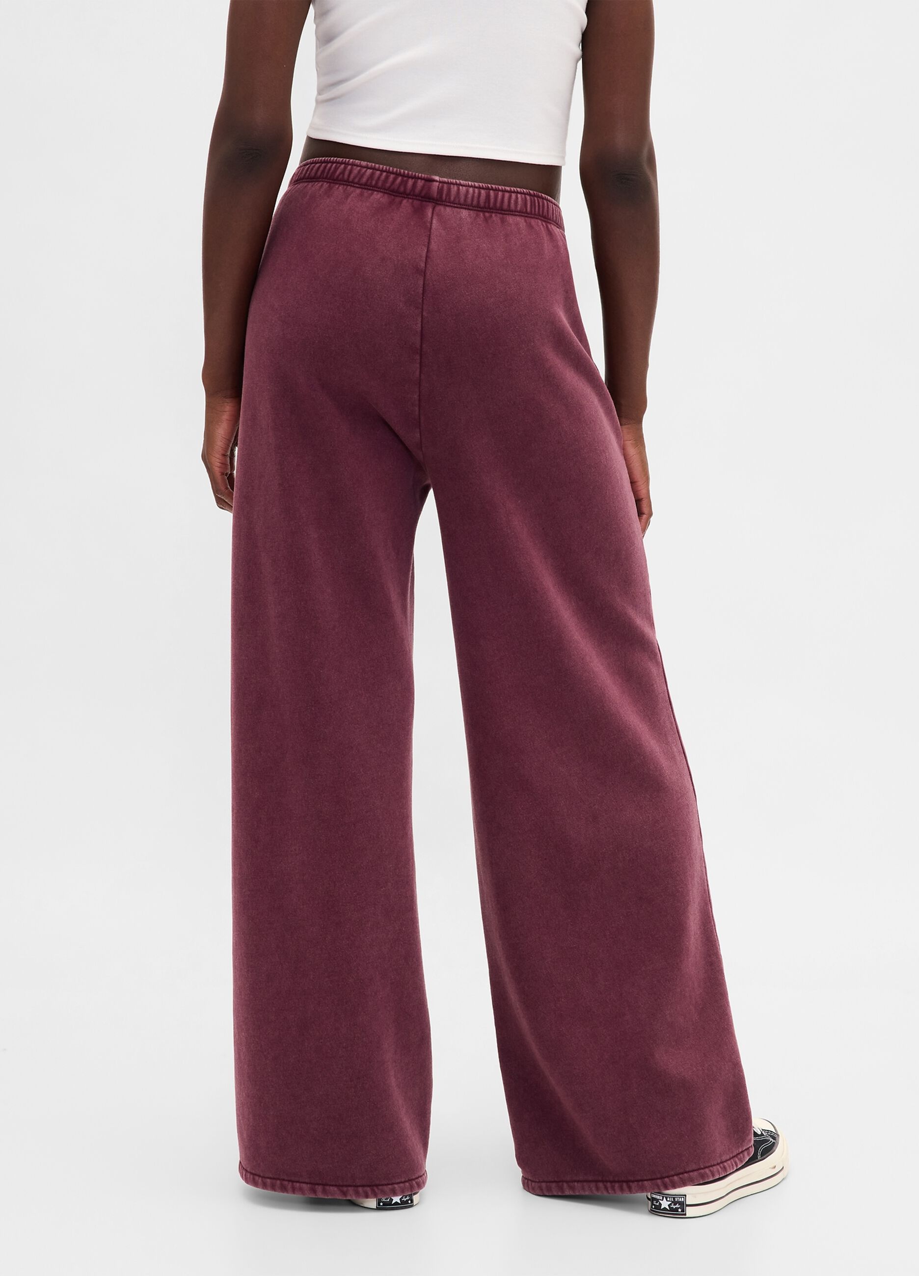 Purple trousers in cotton and polyester blend
