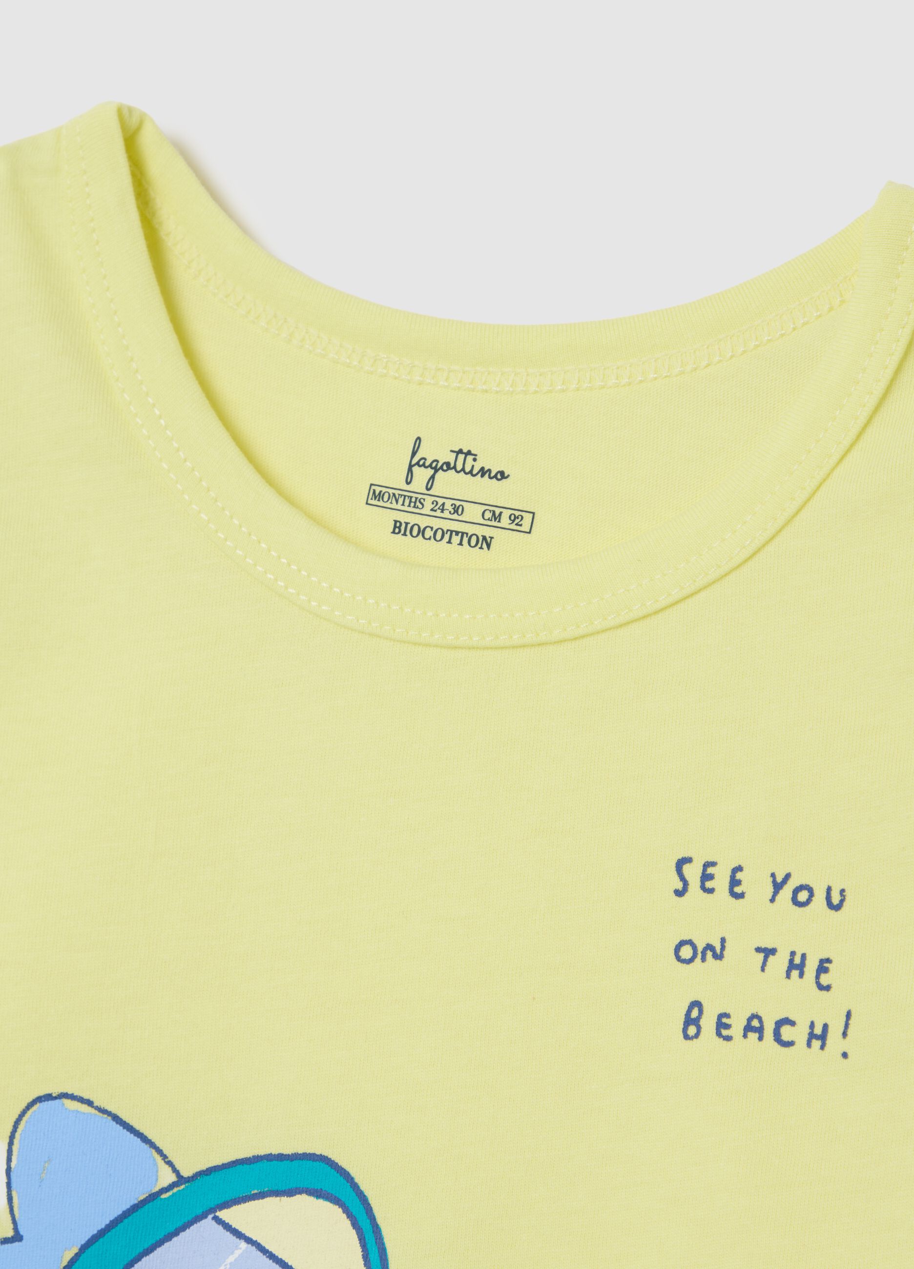 Yellow Short Pyjama with Shark Print
