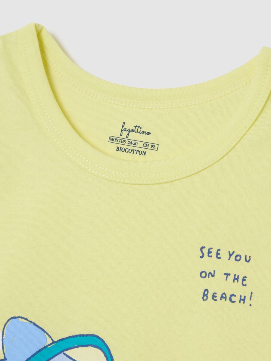 Yellow Short Pyjama with Shark Print_2