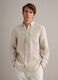 Beige pure linen shirt with button-down collar, regular fit_3