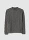 Grey regular fit jumper with jacquard pattern_4