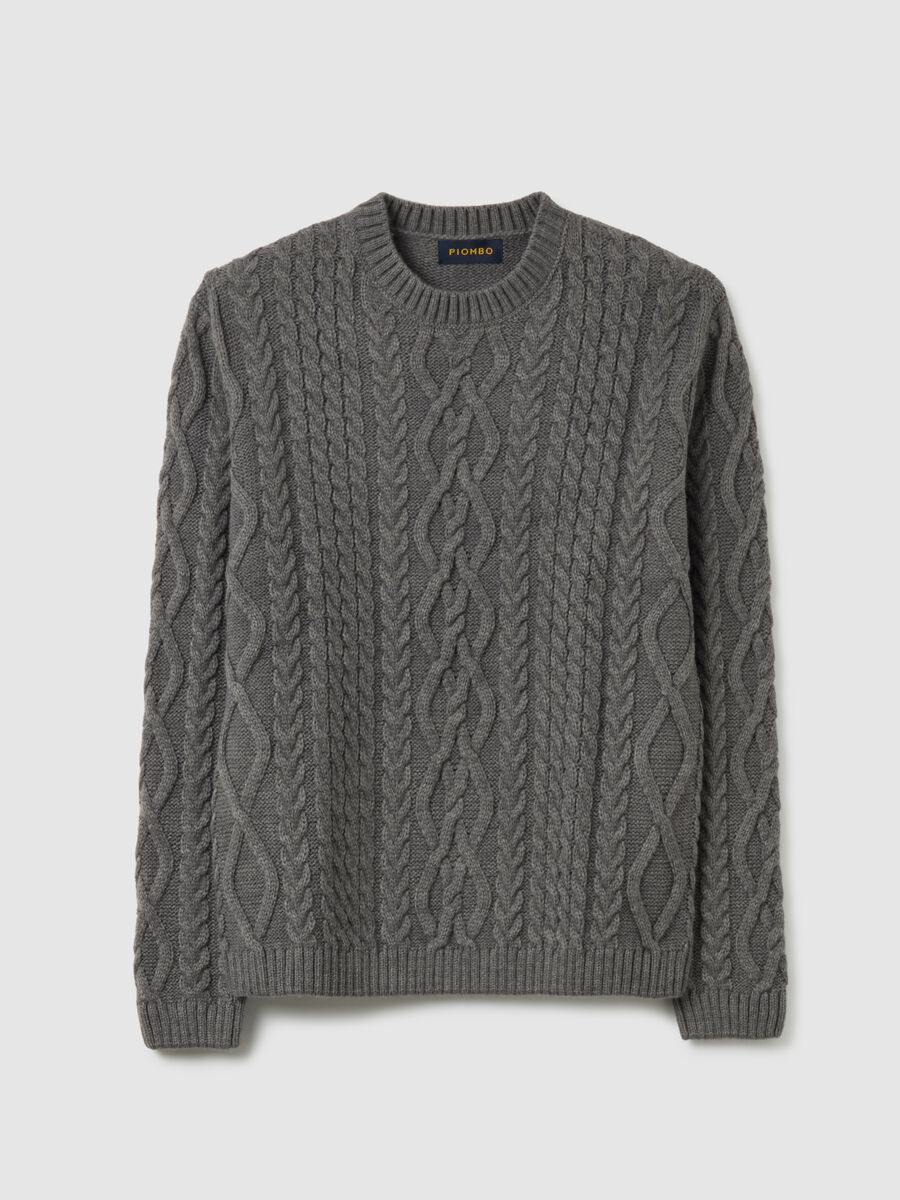Grey regular fit jumper with jacquard pattern_4