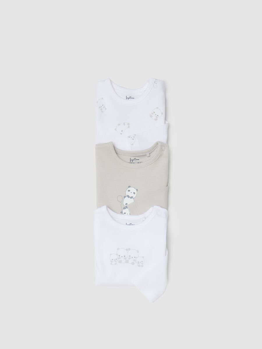 Tripack body da neonato in cotone bianco con maniche lunghe_2