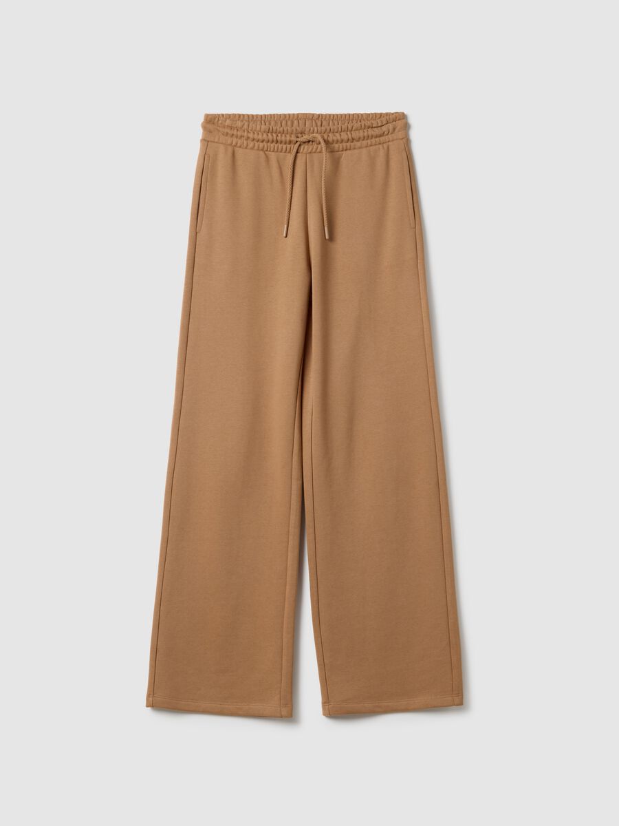 Brown cotton blend regular fit trousers_4