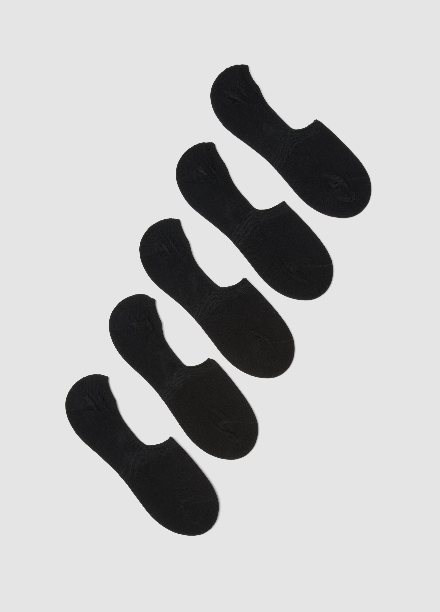 Pack of five black socks in stretch organic cotton