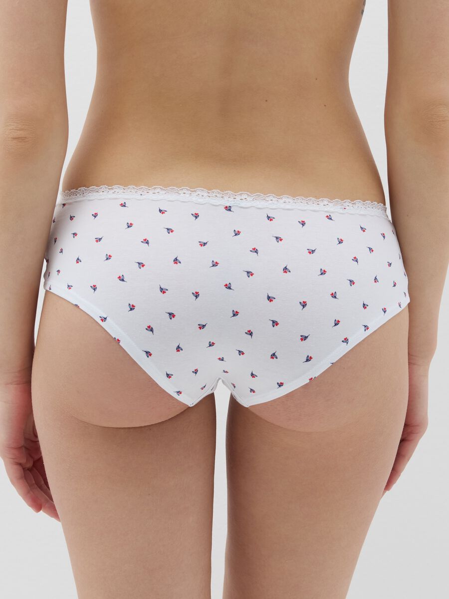 Two-pack French knickers in stretch cotton with lace_3
