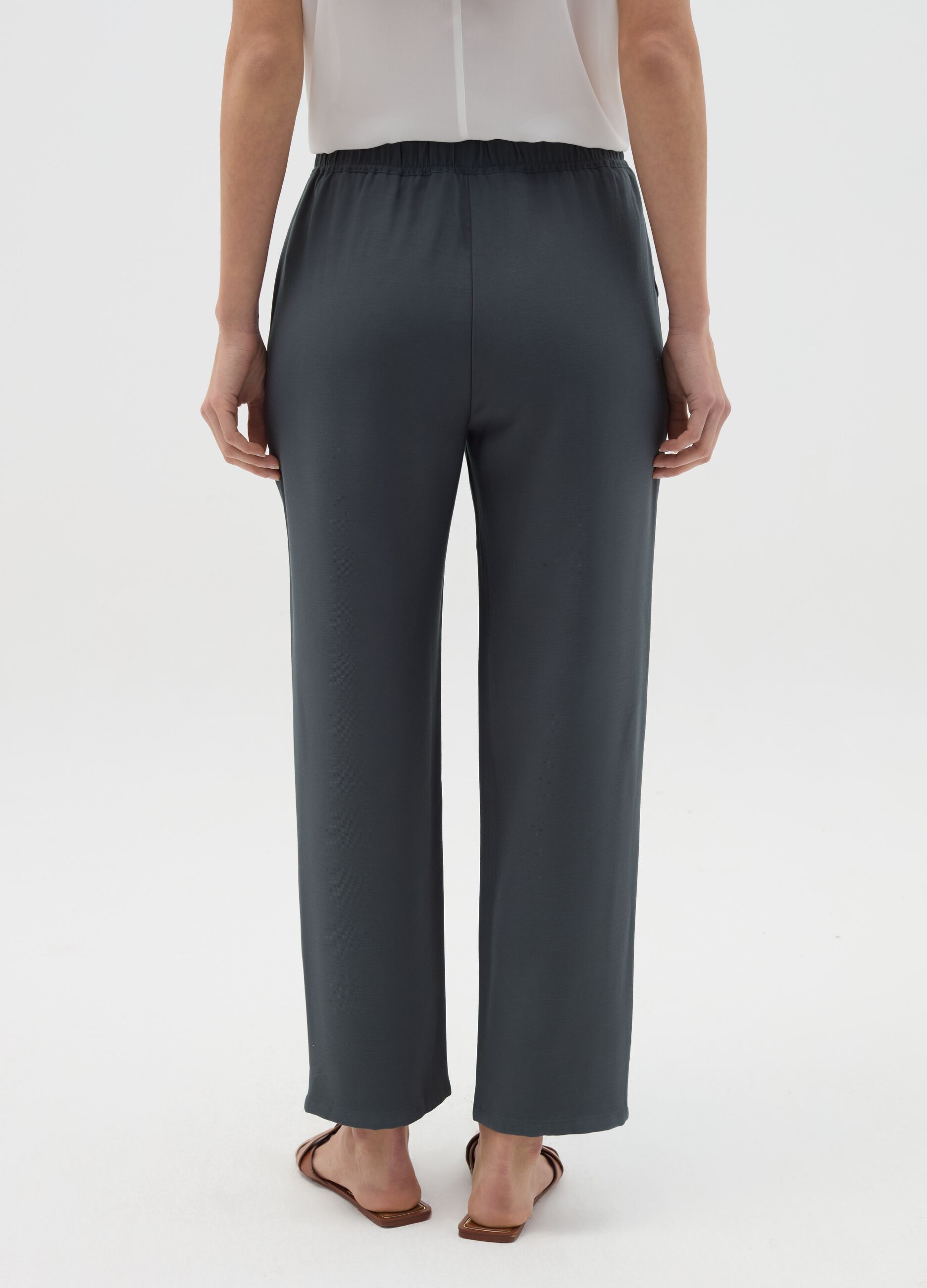 Joggers in misto viscosa con coulisse