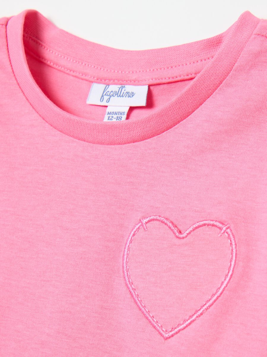Two-pack pink T-shirts in cotton with print and embroidery_3