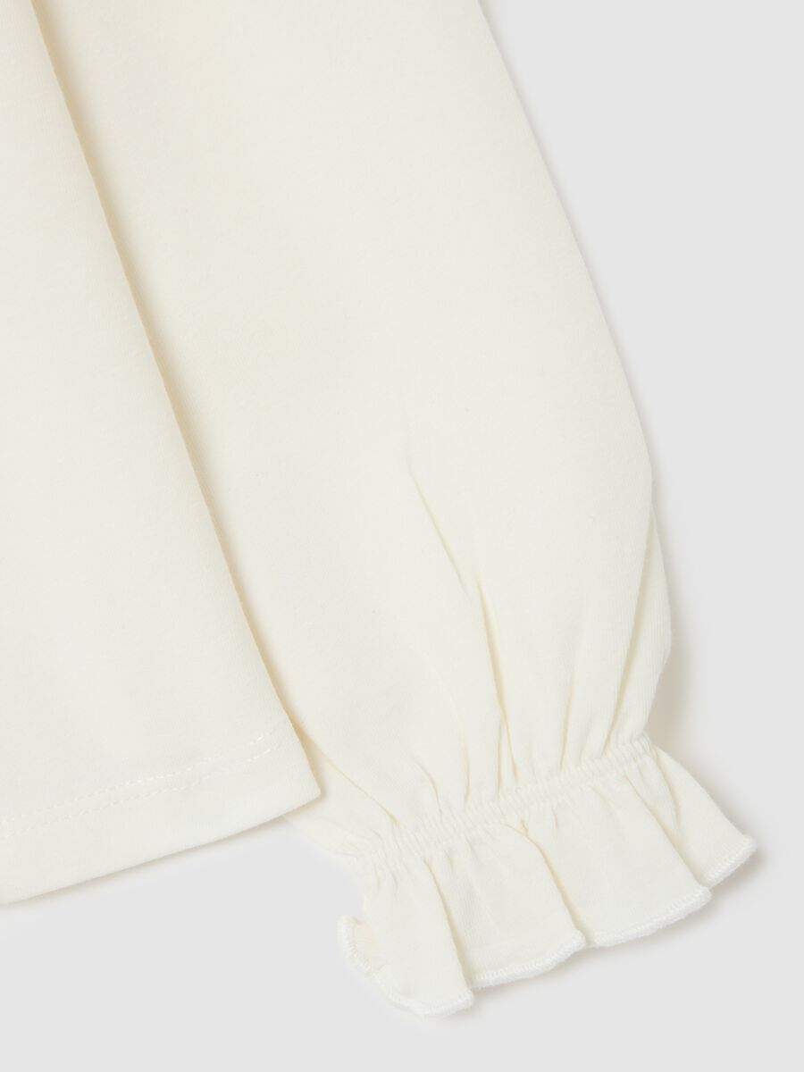 White long-sleeved shirt in stretch cotton_3