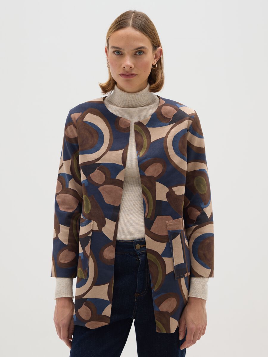 Blazer multicolor regular fit con fantasia_0