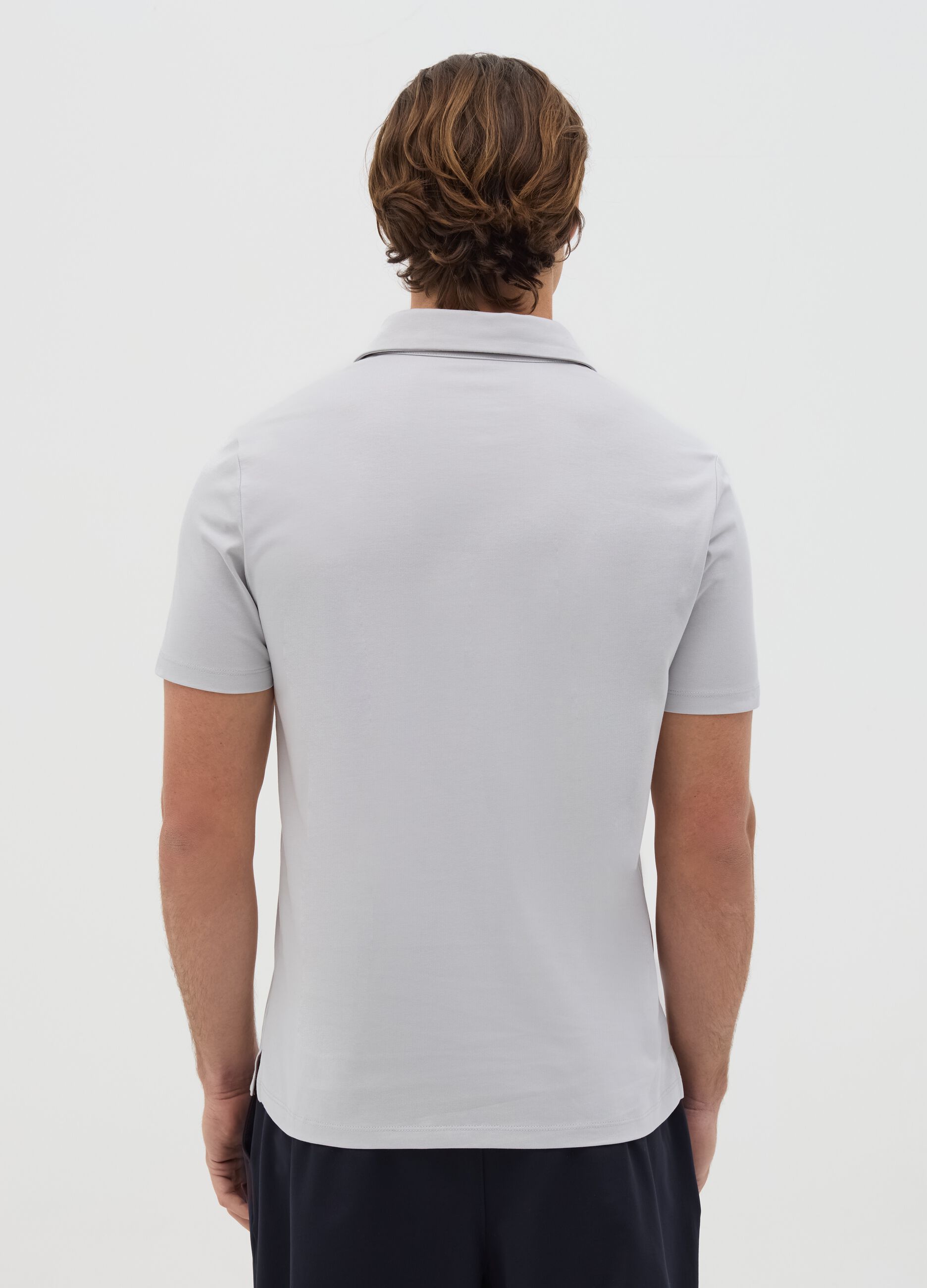 Polo grigia a maniche corte regular fit