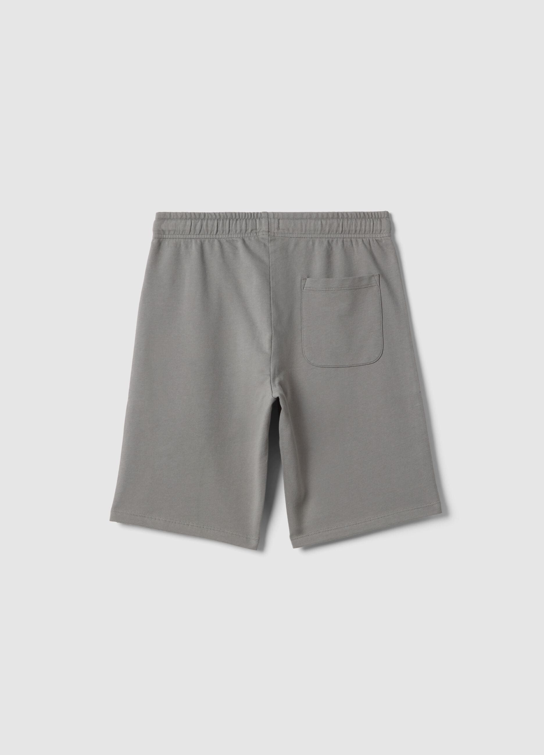 Boys' pure cotton grey shorts with regular fit