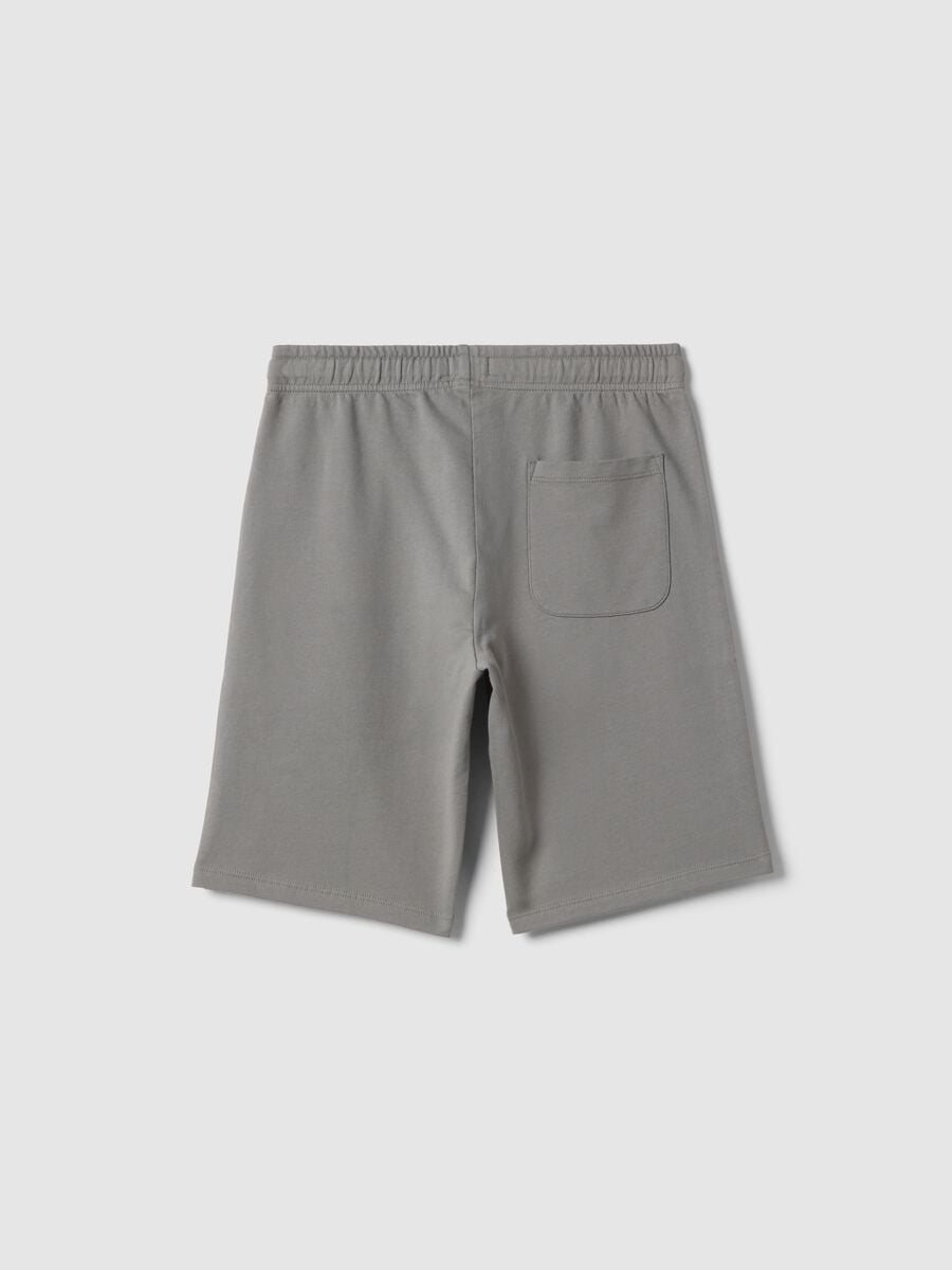 Boys' pure cotton grey shorts with regular fit_4