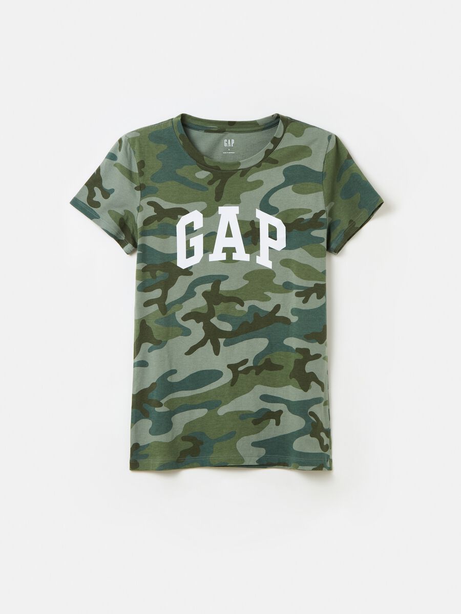 Camouflage T-shirt with logo print_0