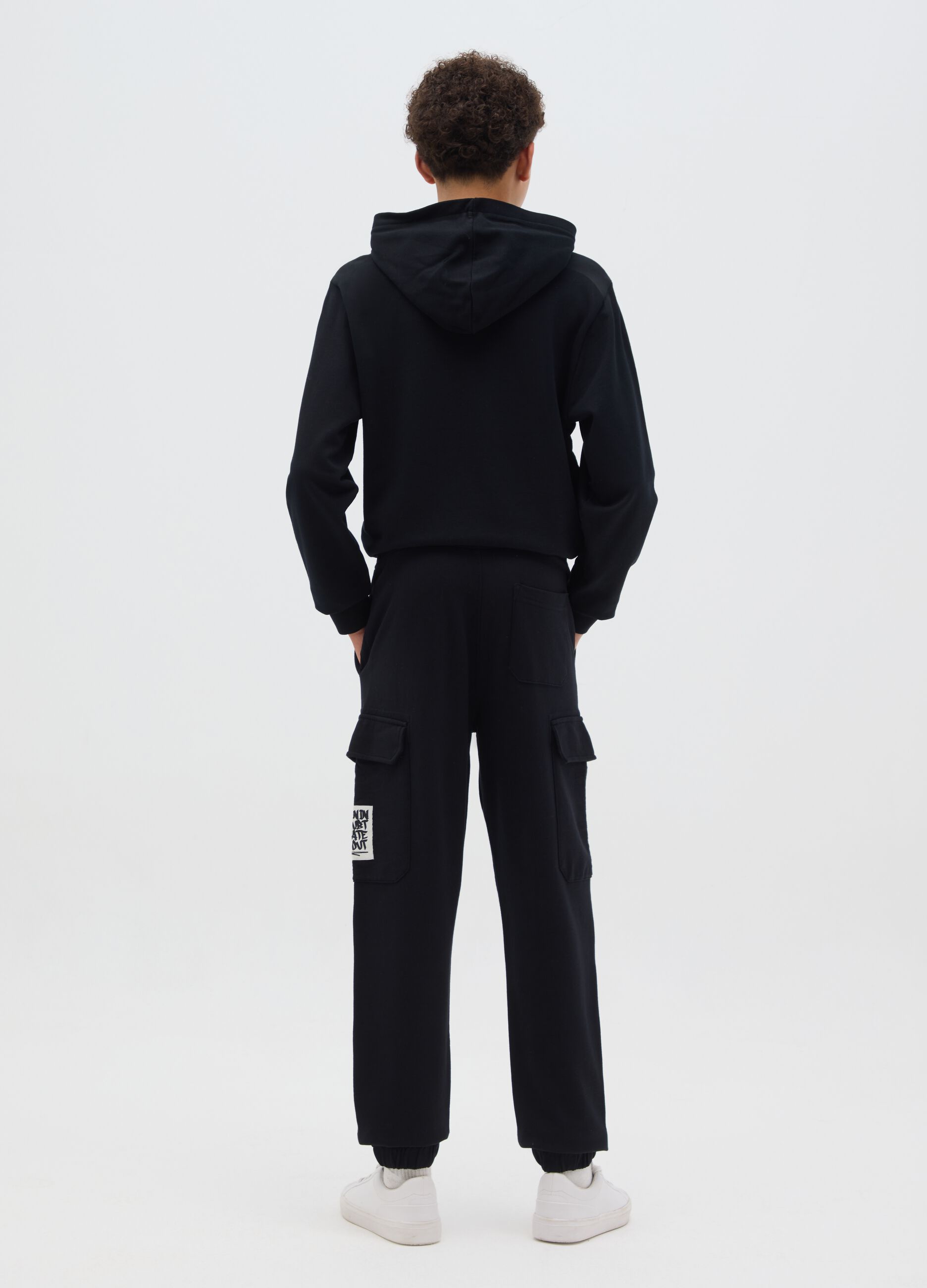 Joggers cargo in cotone con coulisse
