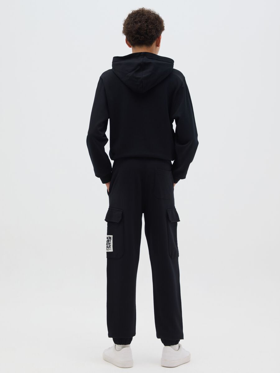 Cargo joggers in cotton with drawstring_2