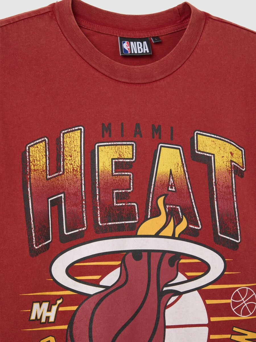 Miami Heat Red Cotton NBA T-shirt_5