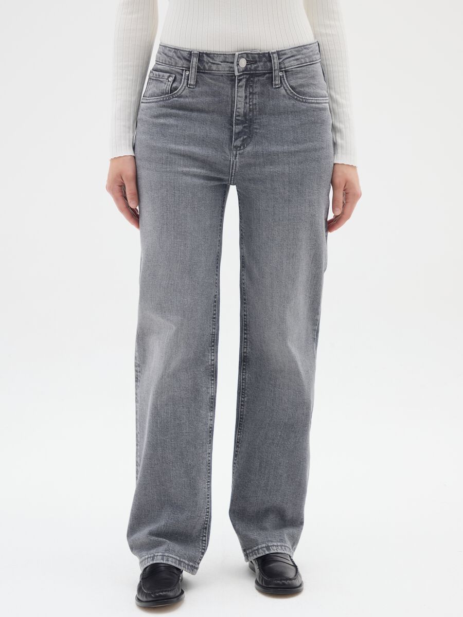 Grey Stretch Regular Waist Jeans_1