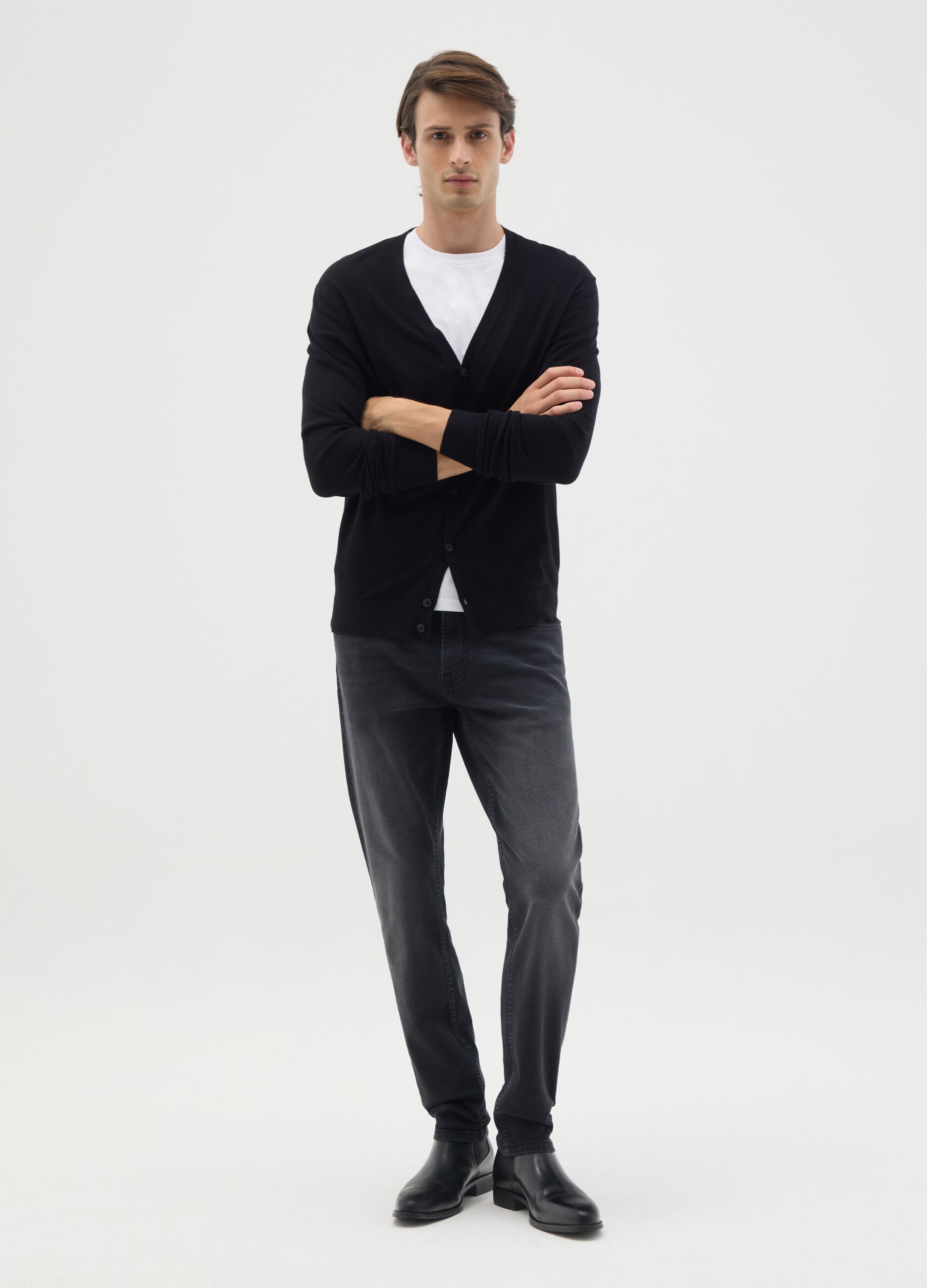 Grey Denim Skinny Fit Jeans