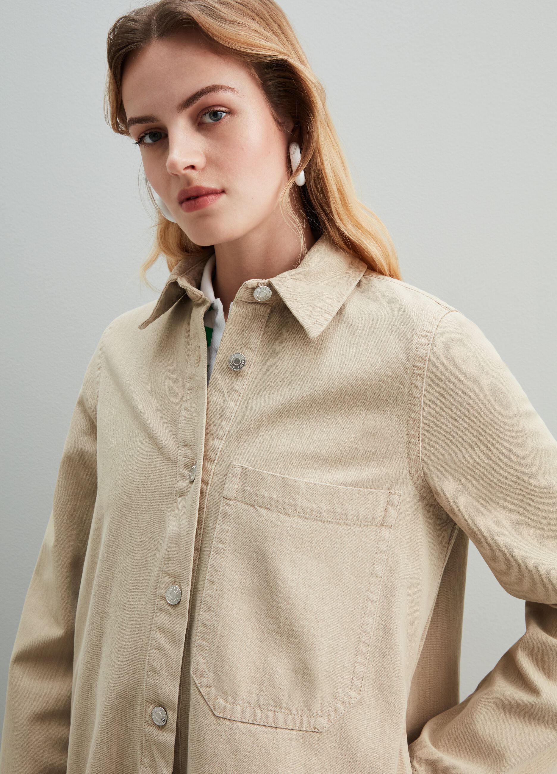Shacket in denim con tasca_1
