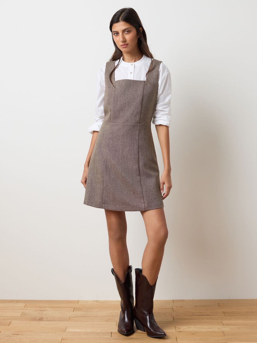 Brown wool blend dress_0