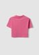 Pink pure cotton T-shirt with appliqu&eacute; stars, regular fit for girls_5