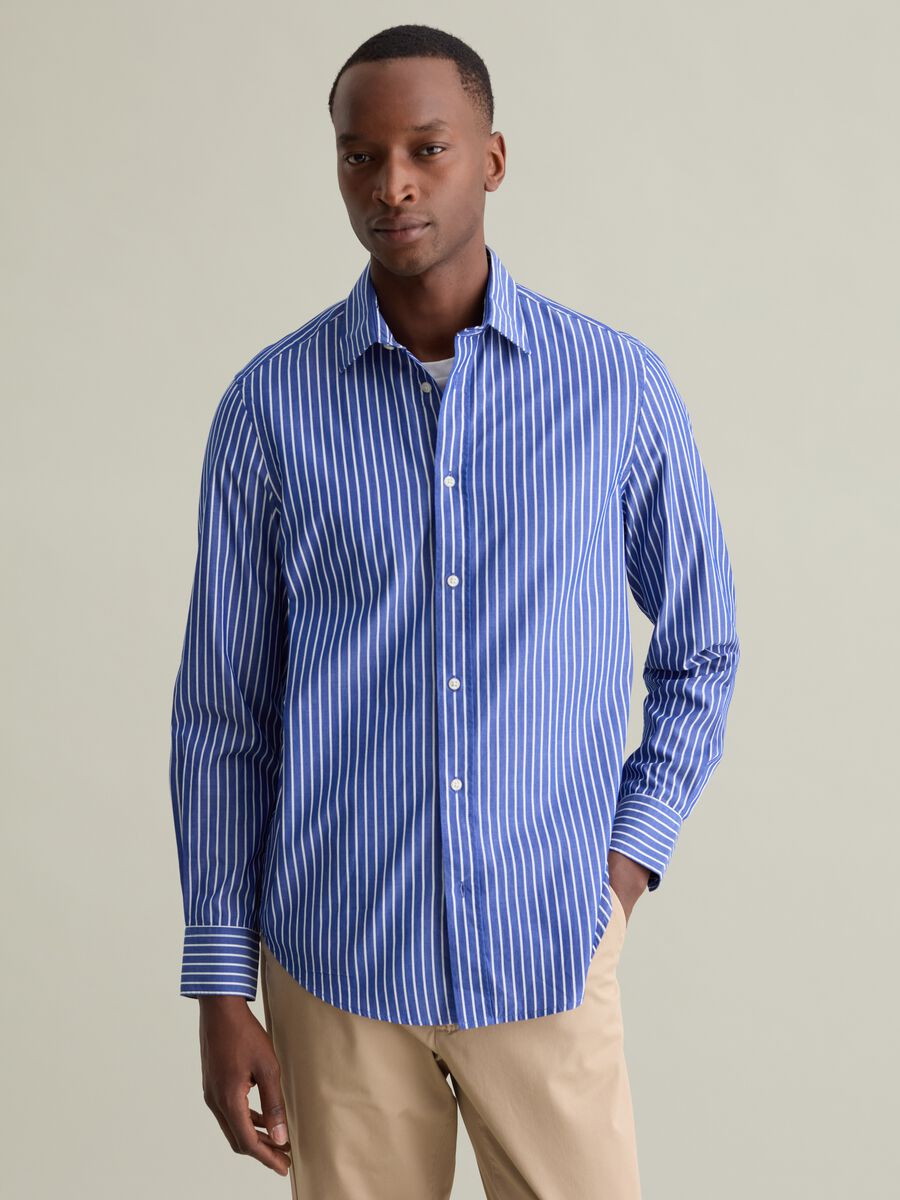 Striped shirt in poplin_0