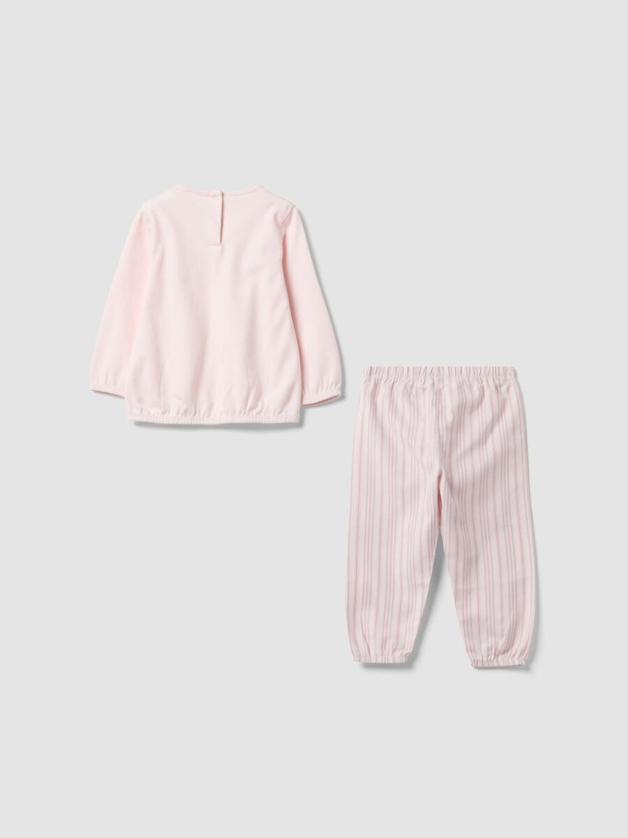 Pink pure organic cotton unicorn-print pyjamas_1
