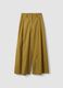Green wide-leg trousers in pure cotton_4