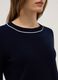 Regular fit blue crew neck jumper with contrast details_3