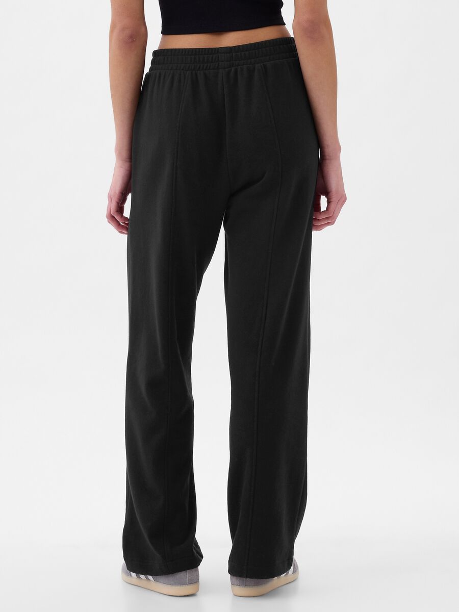 Wide-leg joggers in fleece with logo embroidery_1