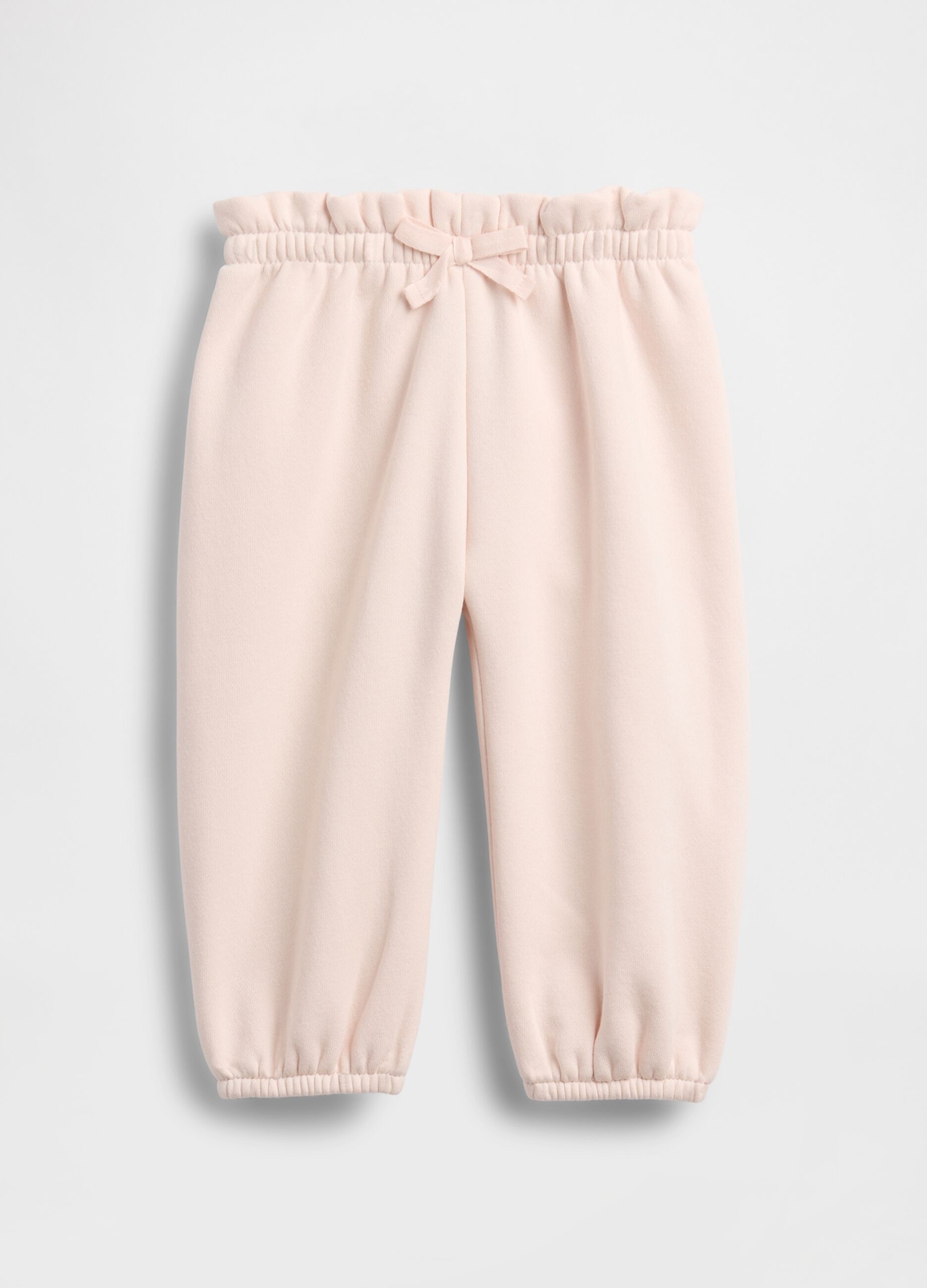 Baby pink cotton blend trousers